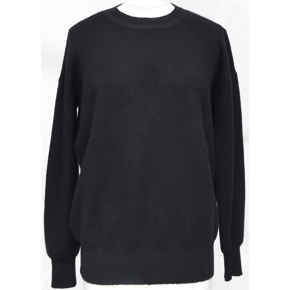 JAMES PERSE Black Long Sleeve Sweater Cashmere Crew Neck Oversized Sz 0